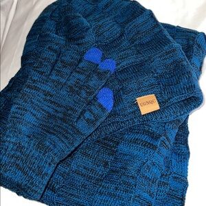 UGNQC Navy Slouchy Knit Hat, Scarf and Gloves Set